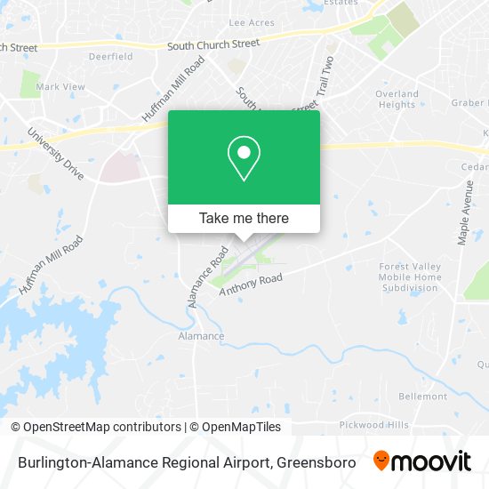 Burlington-Alamance Regional Airport map