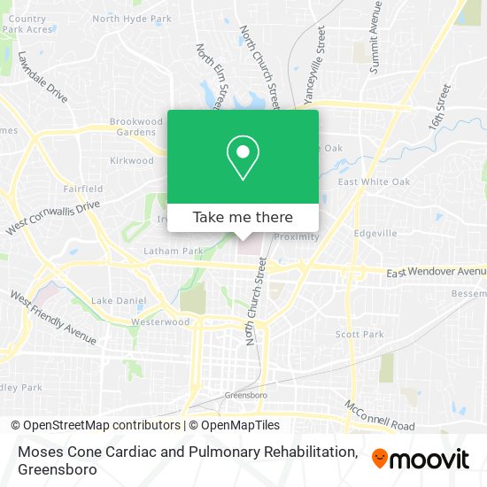 Moses Cone Cardiac and Pulmonary Rehabilitation map