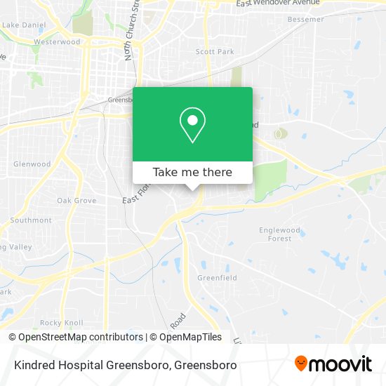 Mapa de Kindred Hospital Greensboro