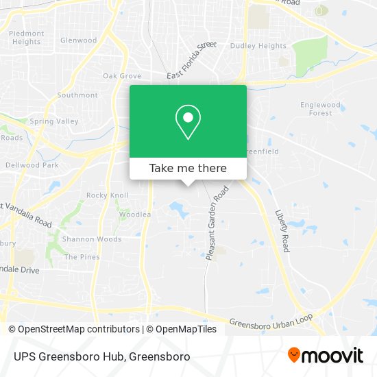 UPS Greensboro Hub map