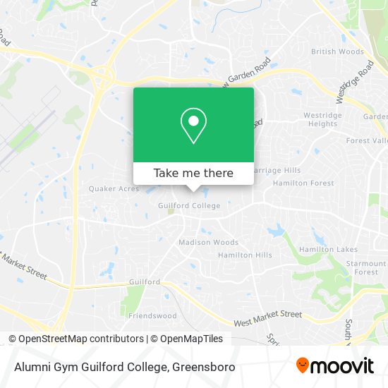 Alumni Gym Guilford College map