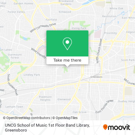 UNCG School of Music 1st Floor Band Library map