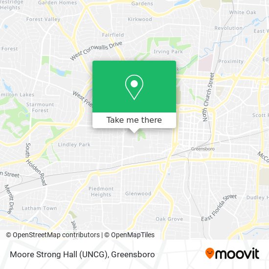 Mapa de Moore Strong Hall (UNCG)