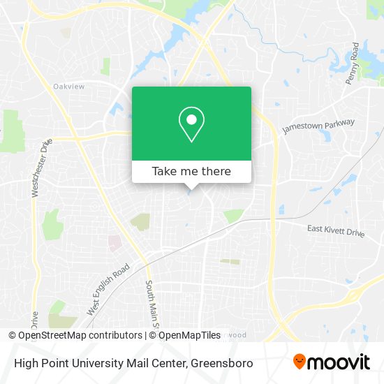 Mapa de High Point University Mail Center