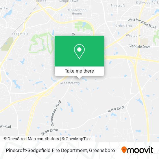 Pinecroft-Sedgefield Fire Department map