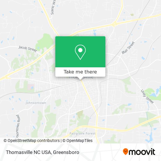 Thomasville NC USA map