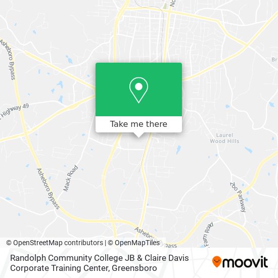 Mapa de Randolph Community College JB & Claire Davis Corporate Training Center