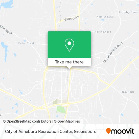 City of Asheboro Recreation Center map