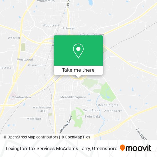 Mapa de Lexington Tax Services McAdams Larry