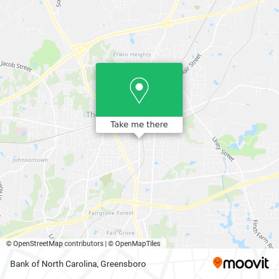 Bank of North Carolina map