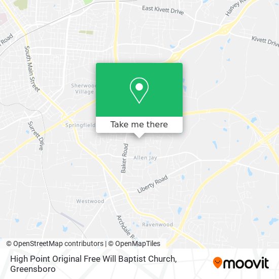 High Point Original Free Will Baptist Church map