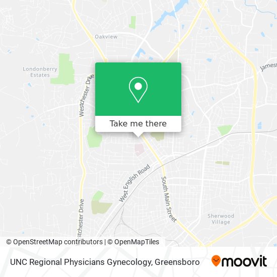 Mapa de UNC Regional Physicians Gynecology