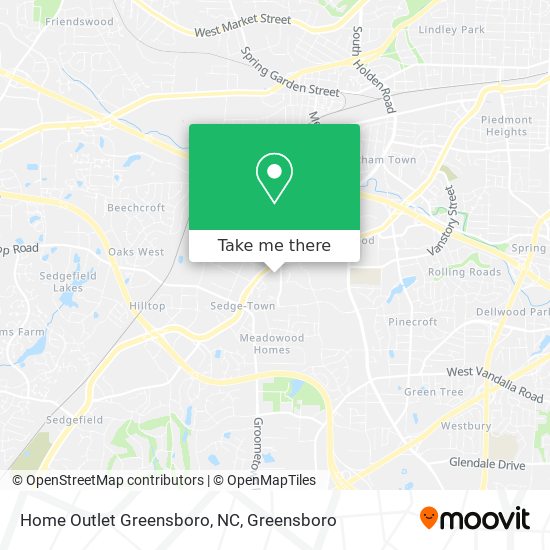 Mapa de Home Outlet Greensboro, NC