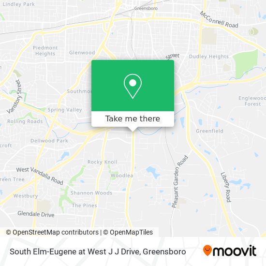 South Elm-Eugene at West J J Drive map