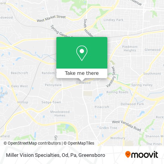 Miller Vision Specialties, Od, Pa map