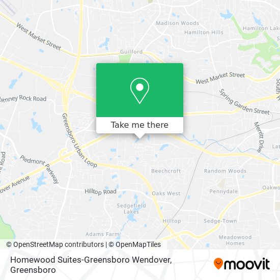 Mapa de Homewood Suites-Greensboro Wendover