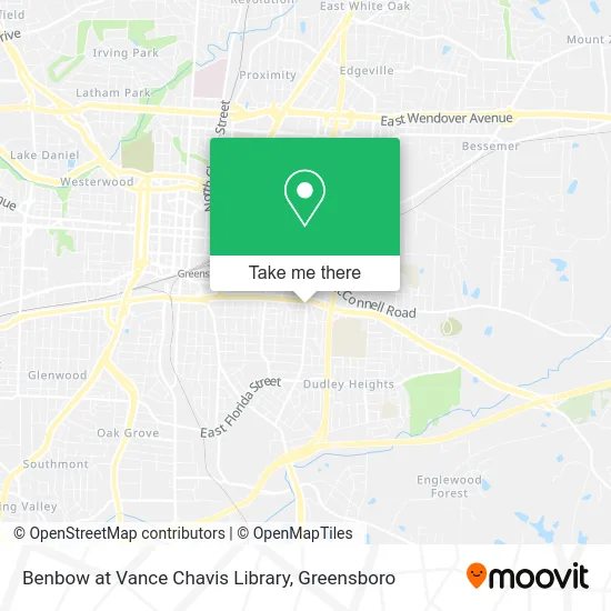Benbow at Vance Chavis Library map