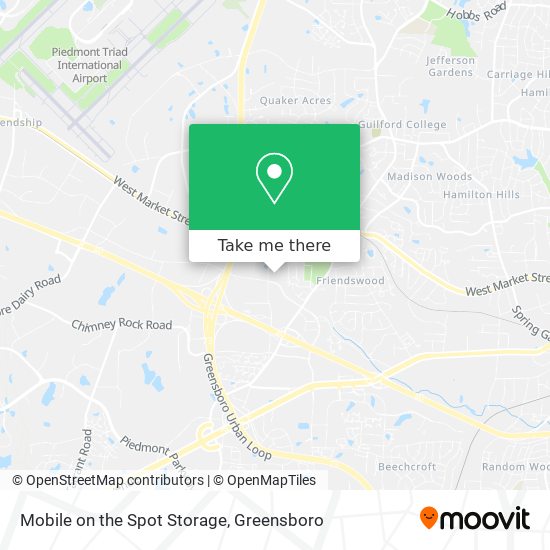 Mobile on the Spot Storage map