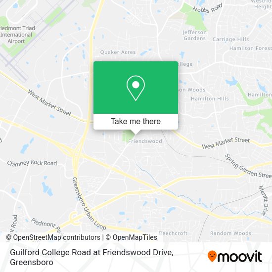 Mapa de Guilford College Road at Friendswood Drive