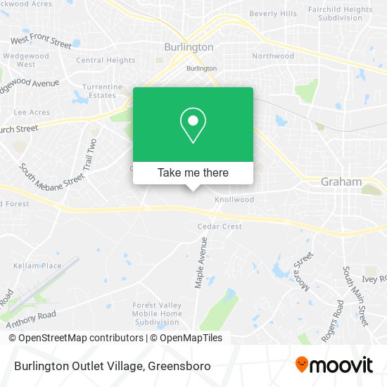 Mapa de Burlington Outlet Village