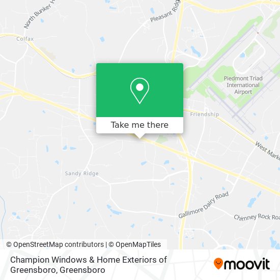 Champion Windows & Home Exteriors of Greensboro map