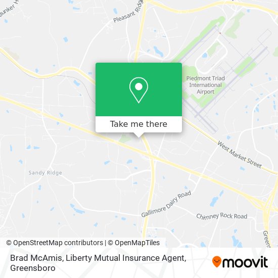 Mapa de Brad McAmis, Liberty Mutual Insurance Agent