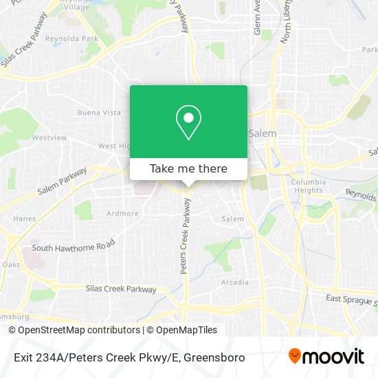 Mapa de Exit 234A/Peters Creek Pkwy/E