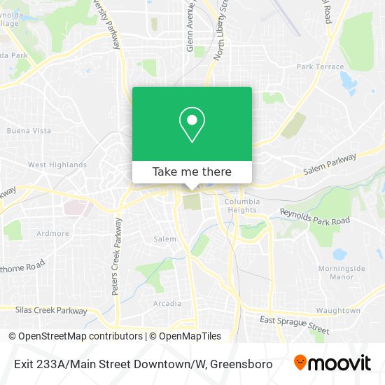 Exit 233A / Main Street Downtown / W map
