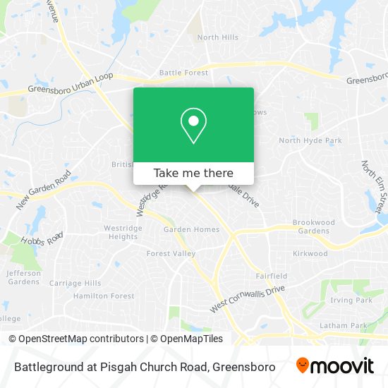 Battleground at Pisgah Church Road map