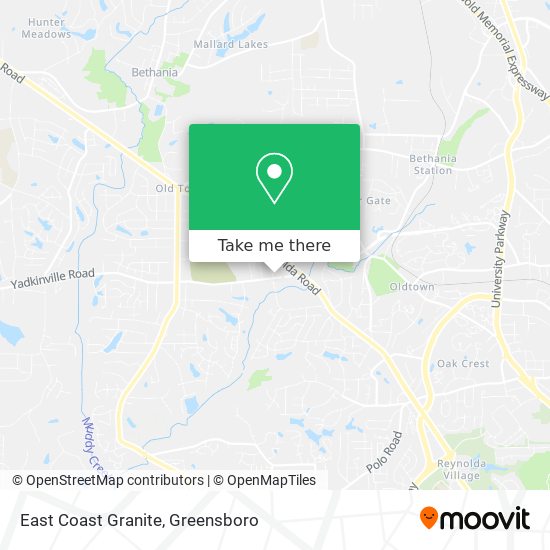 Mapa de East Coast Granite