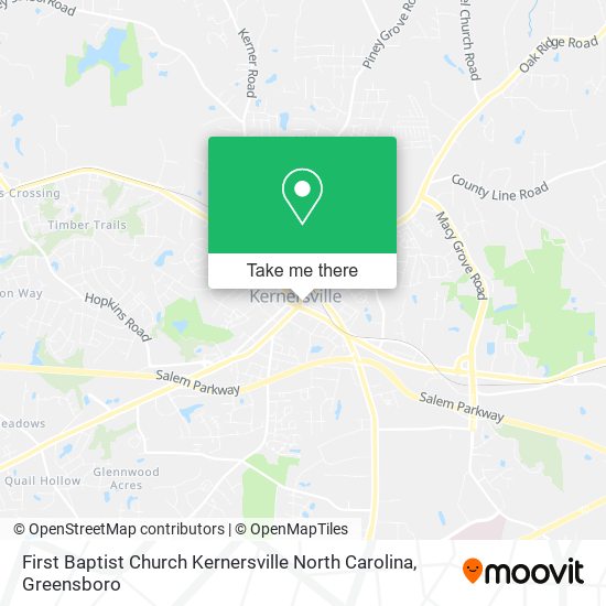 Mapa de First Baptist Church Kernersville North Carolina