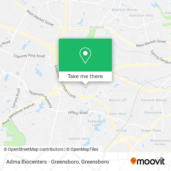 Adma Biocenters - Greensboro map