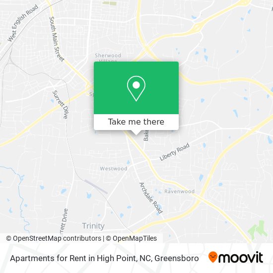 Apartments for Rent in High Point, NC map