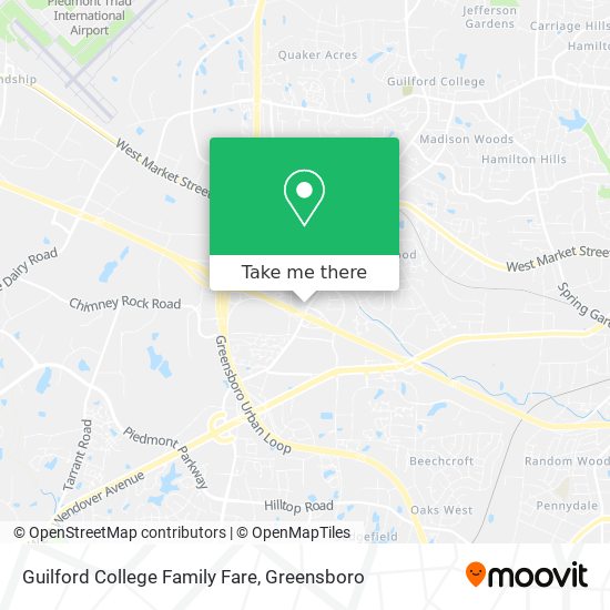 Guilford College Family Fare map