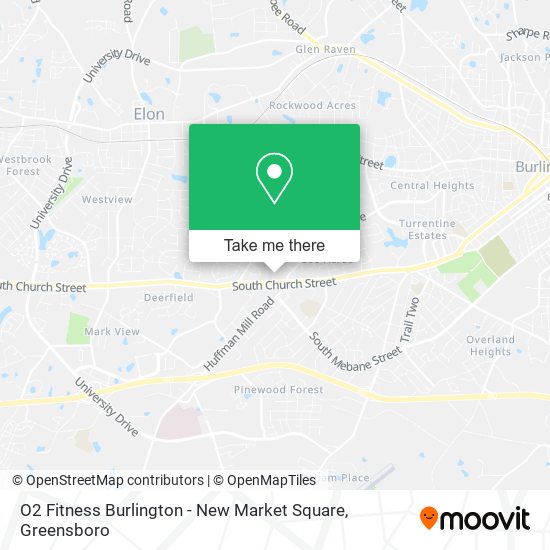 Mapa de O2 Fitness Burlington - New Market Square