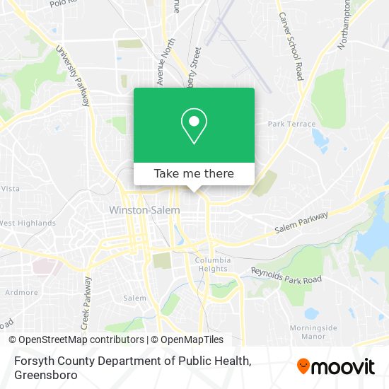 Forsyth County Department of Public Health map