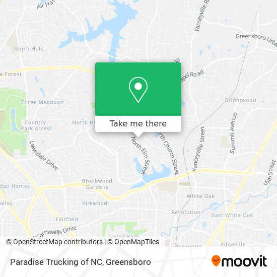 Mapa de Paradise Trucking of NC