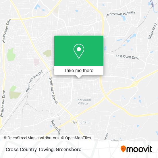 Cross Country Towing map