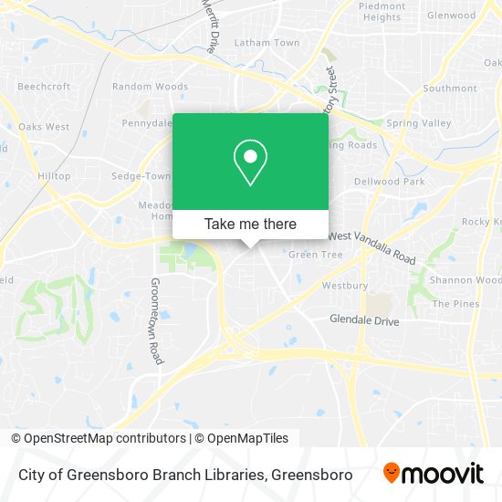 City of Greensboro Branch Libraries map
