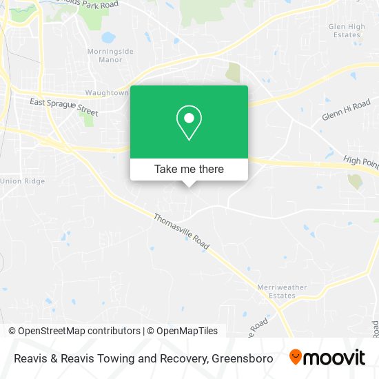 Reavis & Reavis Towing and Recovery map