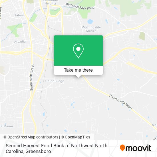 Mapa de Second Harvest Food Bank of Northwest North Carolina