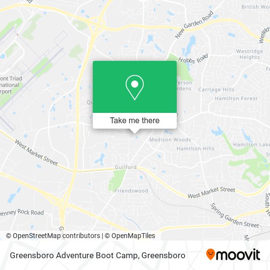 Mapa de Greensboro Adventure Boot Camp