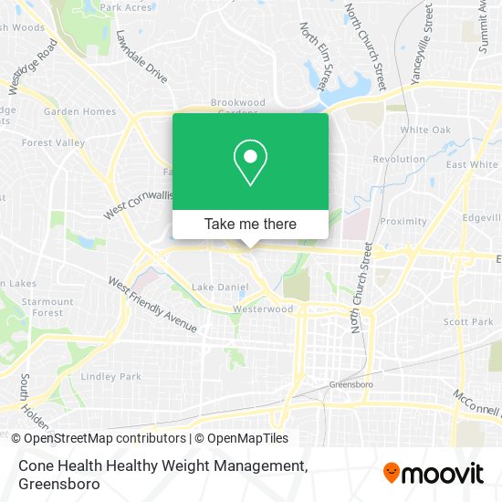Mapa de Cone Health Healthy Weight Management