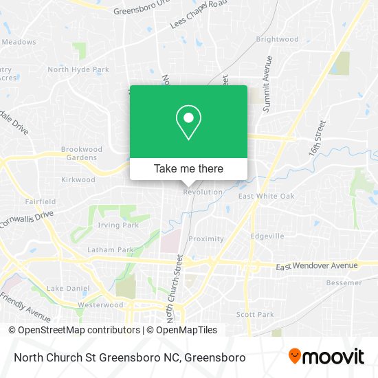 Mapa de North Church St Greensboro NC