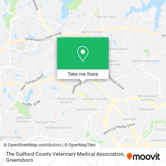 The Guilford County Veterinary Medical Association map