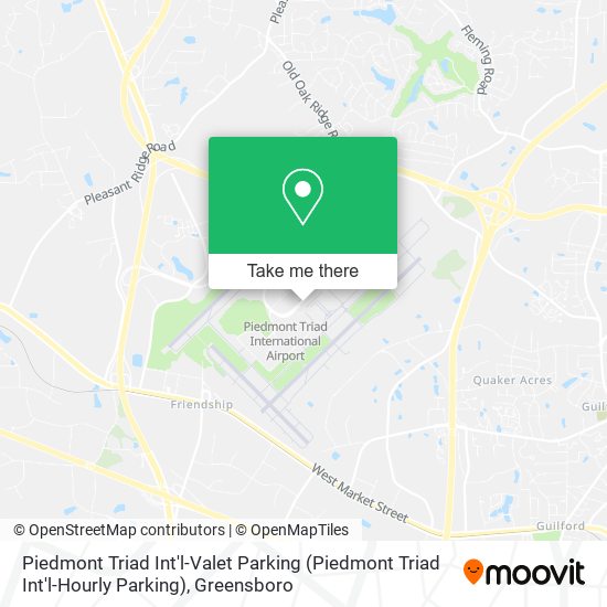 Mapa de Piedmont Triad Int'l-Valet Parking