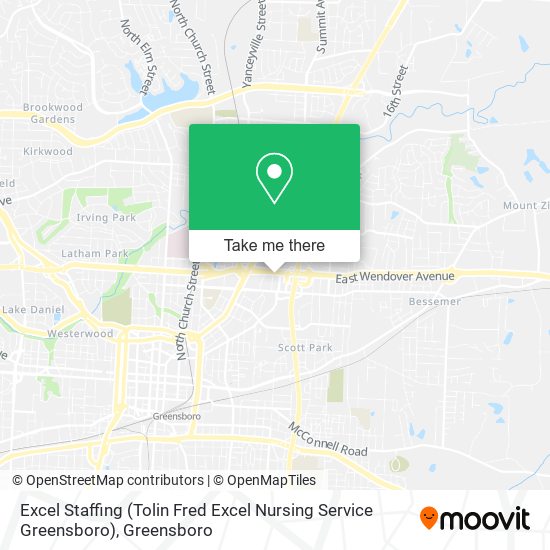 Excel Staffing (Tolin Fred Excel Nursing Service Greensboro) map