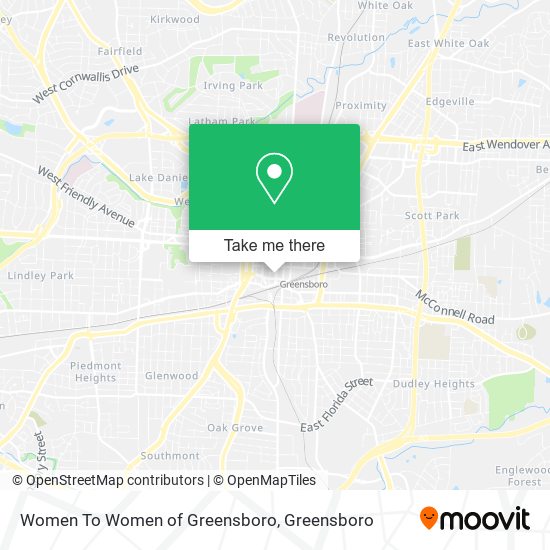 Women To Women of Greensboro map