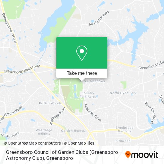 Greensboro Council of Garden Clubs (Greensboro Astronomy Club) map