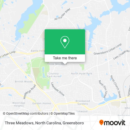 Three Meadows, North Carolina map